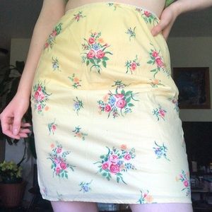 Ralph Lauren Yellow Floral Skirt